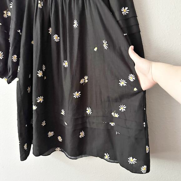 Madewell Square Neck Linen Mini Dress Lazy Daisy Print Women's Size XXS‎ - Picture 5 of 11